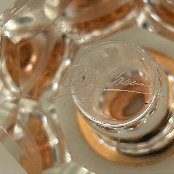OLEG CASSINI Crystal Scent Bottle ROSE 2 Laser Engraved Signature - Picture 10 of 16